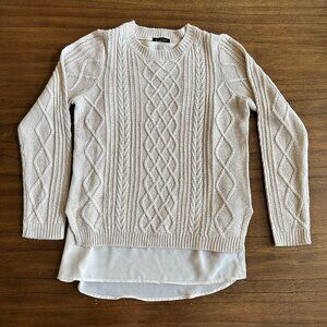 Jessica Simpson Cream Sweater Overlay of Silken Tank